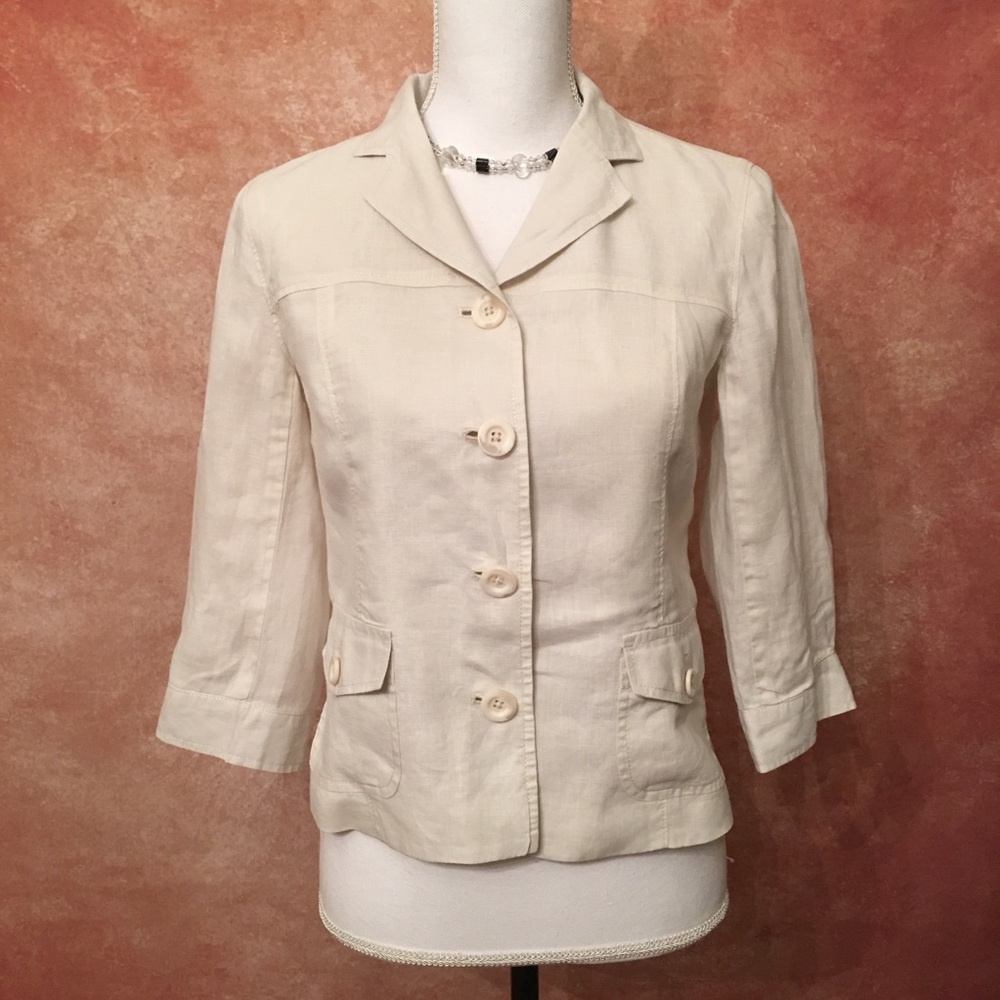White House Black Market Linen Jacket